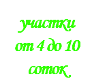 &nbsp;участки от 4 до 10 соток